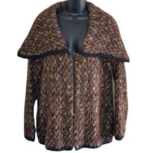 Vintage🧚‍♀️Brown Susan Bristol wool blend knitted cardigan Size L